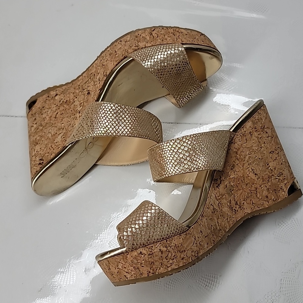 Jimmy Choo Parker Metallic Python-Printed Leather… - image 7